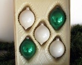 Vintage Tear Drop Glass Christmas Ornaments Made in Europe