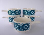 Set of Five 1970s Staffordshire Soup Bowls with Handles