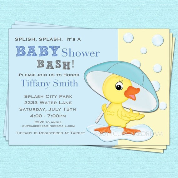 Duck Baby Shower Invitation Baby Boy Girl Printable Design Il_570xn