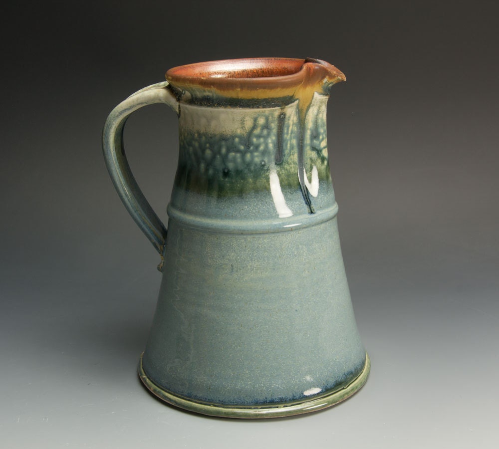 Sale- Marked down from 46. Handcrafted porcelain pitcher or flower vase 742
