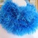 Soft blue fur infinity scarf, crochet fashion cowl, neon blue neck warmer, gift under 40