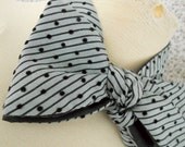 Grey Stripe and Dot Bowtie