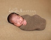 Newborn Wrap, Newborn Boy or Girl Dark Brown Stretchy Cloth Cocoon Wrap, Great for Photo Prop