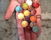 Penny Candy - Upcycled Enameled Penny Necklace - Recycled - Copper - Coin - Lucky Penny