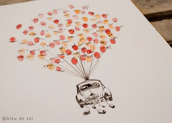 XS love bug balloon, Original Guest book thumbprint balloon (inks available separately)