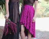 Waikiki Magenta Ruffle- Octopus Convertible Wrap Dress