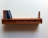 wall hanging shelf with three drawers