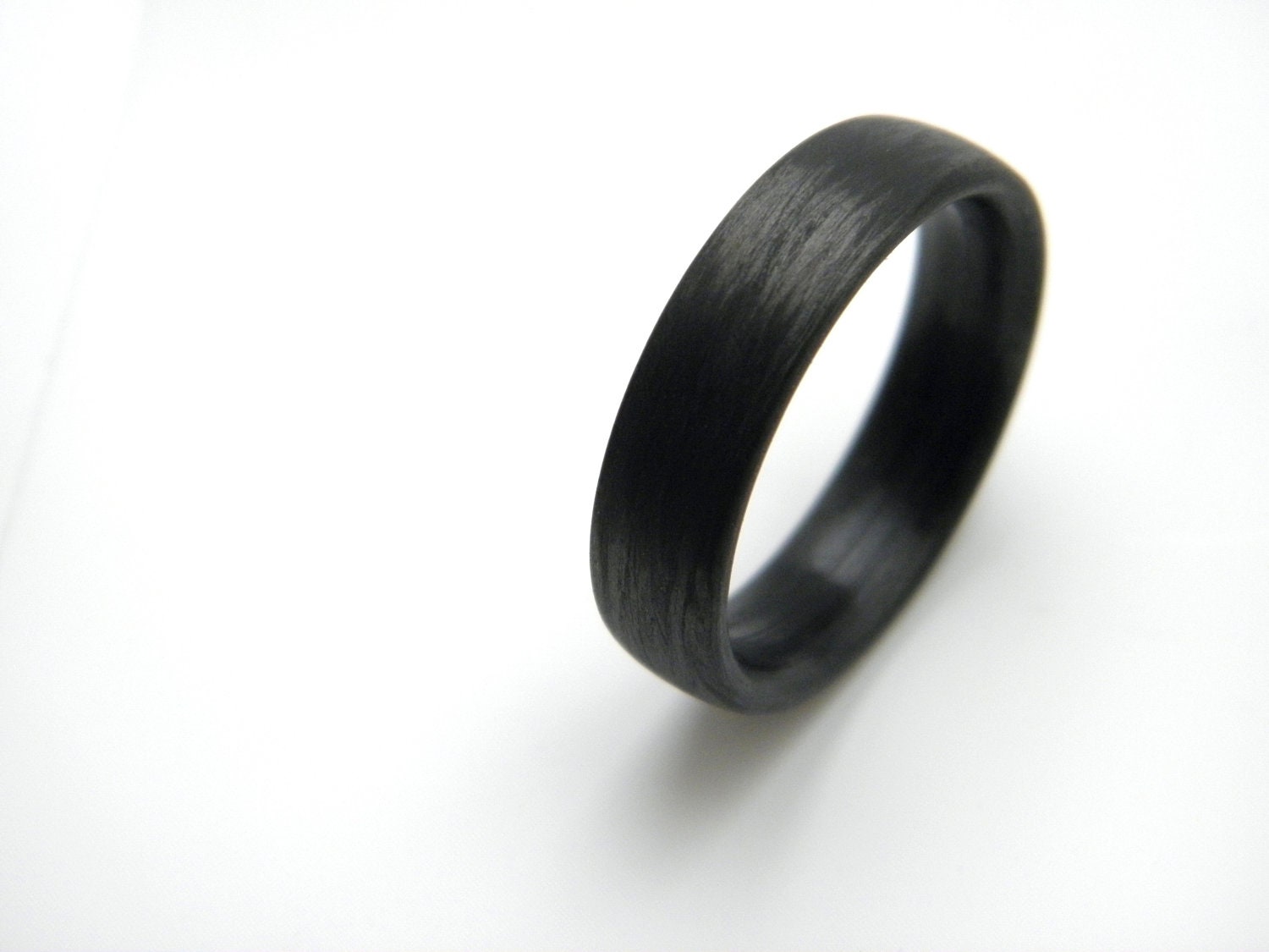 Custom Carbon Fiber Ring in 'Wood-Like' Grain, 6mm YOU CHOOSE SIZE