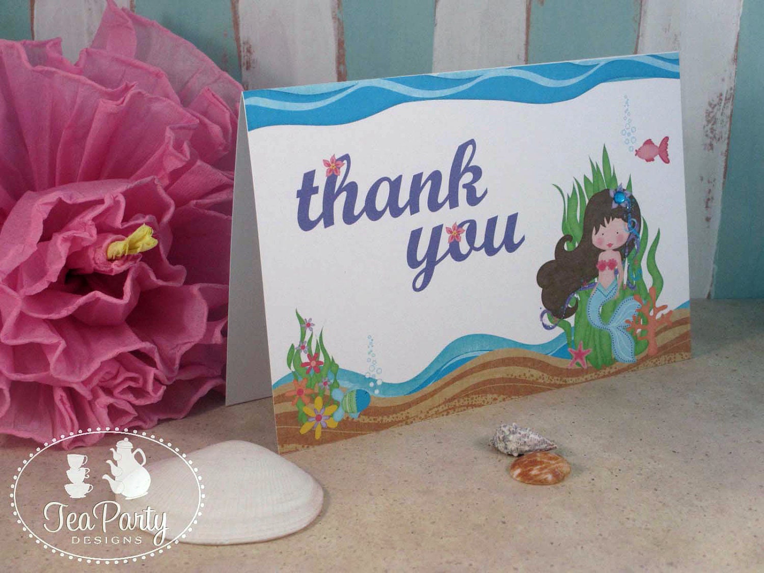 Blue Lagoon...Customized Mermaid Thank You Notes Il_570xn