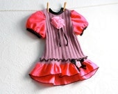 Hot Pink Top 4T Toddler Clothing LIttle Girl's Shirt Purple Sweater Upcycled Clothes Ruffled Blouse Children's Wear 'RUTHIE'