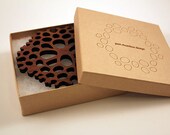 Solid Walnut Coasters - Set of 4 - Sustainable Wood Table Art - Unique Abstract and Geometric Modern Design