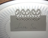 20 Silver Filigree Place Card / Escort Card Paper for Wedding Party