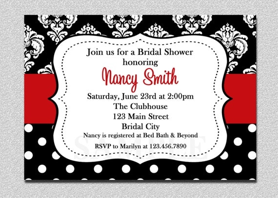 Damask Bridal Shower invitations Damask Baby Shower Invitation Il_570xn