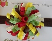 Autumn's Bounty Korker Hair Bow - Baby Hairbow - Infant Hair Bow - Korker Clip - Korker Headband - Itty Bitty Korker - Mini Hair Bow