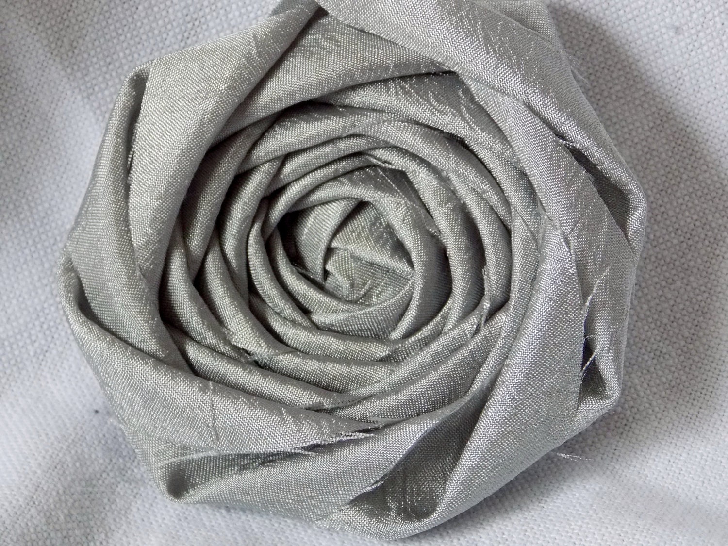Gray Rosette Fabric Flower Rosette Grey Hair Flower Wedding Decor Bridal Flower