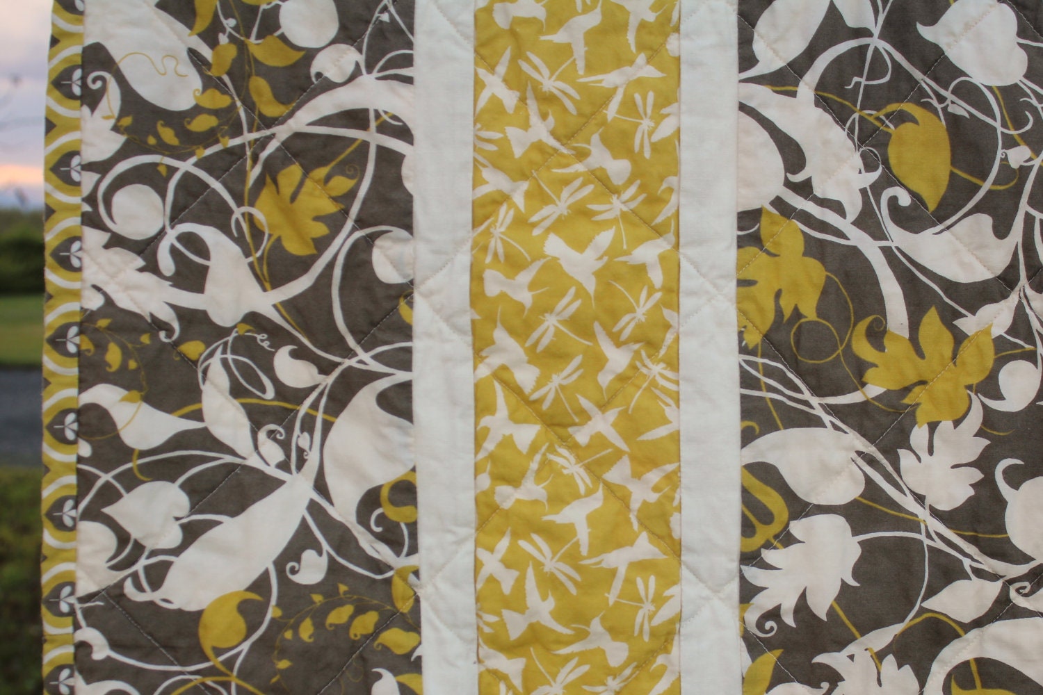 QUILT, Half Square Baby Crib Carseat Stroller Wall Hanging Quilt