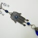 Hamsa Hand  and Key Wall Hanging Amulet Handmade Turkish Silver Plated Evil Eye Bead