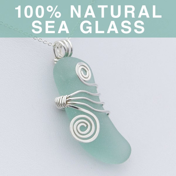 Seafoam Green Sea Glass Pendant