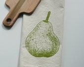 Flour Sack Towel - Pear - Hand Screen Printed - Perfect Father's Day Gift