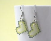 Pixelated Yellow Heart Earrings
