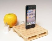 iPhone dock.  iPod dock. 292. Pallet. Miniature. Recycled wood. iPallet. Charge. Sync. Docking Station. FAST SHIPPING.