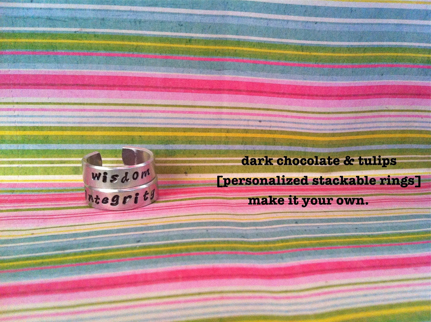 SALE--NEW-Personalizd Stack-Able Rings...Hand Stamped
