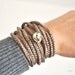 Crochet Bracelet and Necklace in one piece. Gold color .