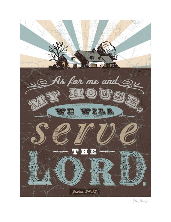 Christian Wall Art Print. Joshua 24:15 Bible Scripture.