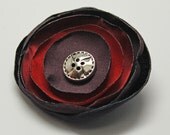 Red burgundy plum hair flower / fascinator / brooch / necklace