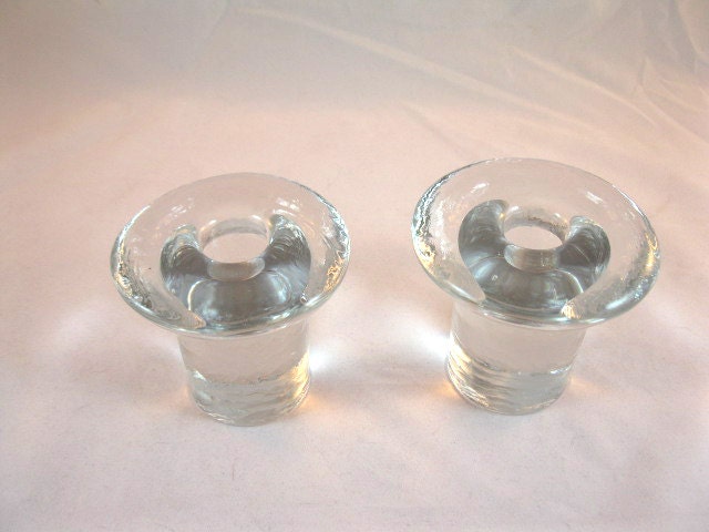 Pair of Blenko Mushroom candle holders
