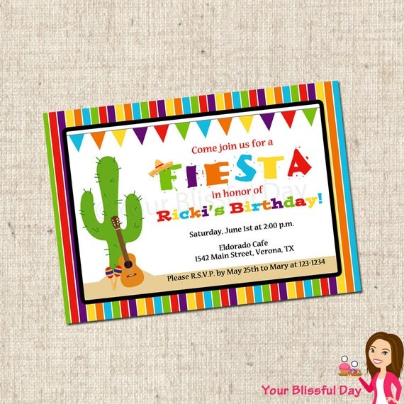 PRINTABLE Fiesta Party Invitation Il_570xn
