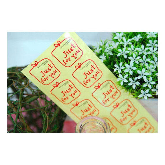 60 ' Just For You' Print Transparent Sticker