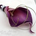 Groomsmen boutonniere Plum purple gray calla lily Wedding boutonnieres