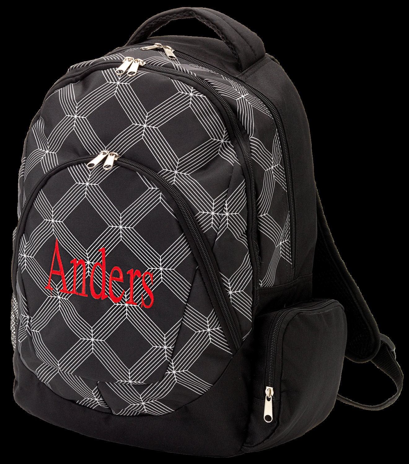 Cruz Black and White Print Full Size Backpack Bookbag School Bag