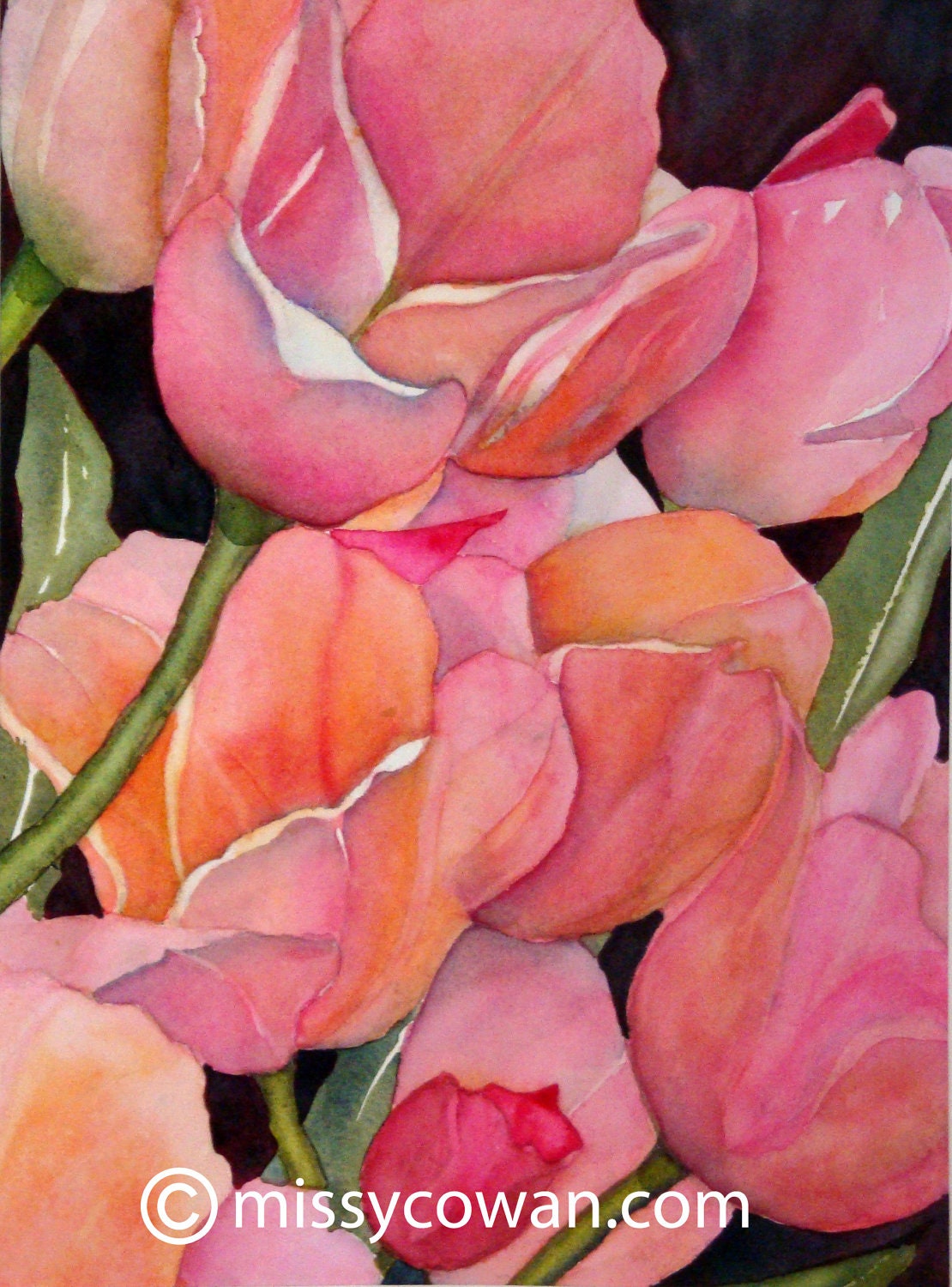PRETTY IN PINK - Print of Original Watercolor Painting