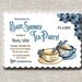 Invitation . Vintage Tea Party Invitation (Chocolate/Blue Boy) . by Loralee Lewis