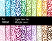 Leopard Digital Paper Pack - 42 leopard papers/ 12x12 inches or 8x11 inches(A4) - RMP0022