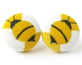 Bee earrings yellow white spring cute bright bumblebee honey kids