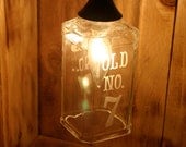 Old No. 7 Hanging Pendant Lamp made from an upcycled Jack Daniels 1 Liter Bottle