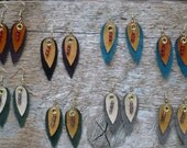 Leather Feather Earrings- Leather Fringe