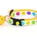 Safety Cat Collar - Smiley Faces on White - Small Cat / Kitten Size