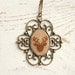 Deer necklace - hand embroidered - gift for her