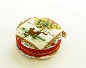 Red Riding Hood  little red-cap and wolf/macaron coin purse/Grimm's fairy tales /macaroon Coin or Jewelry pouch
