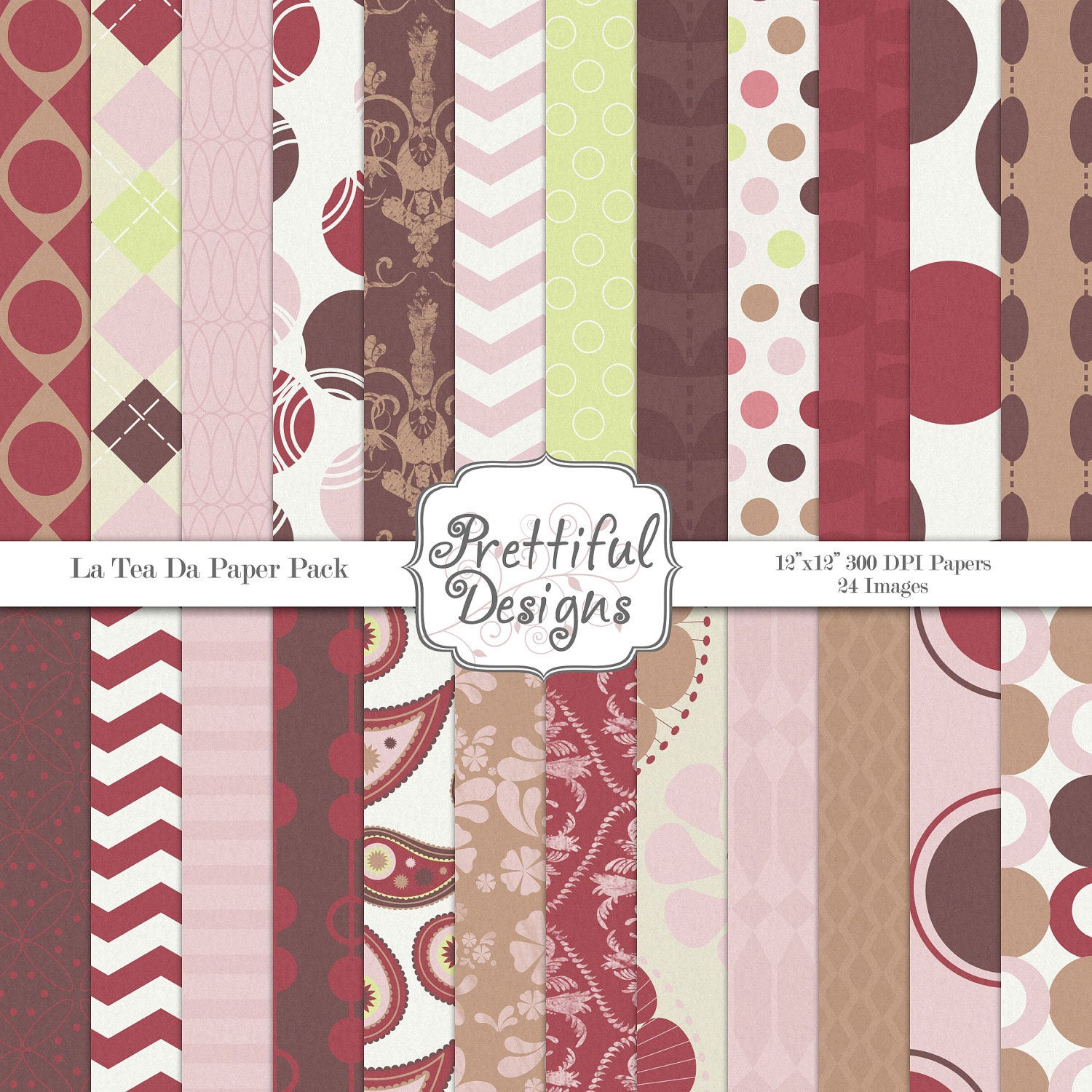 30% Off Sale La Tea Da Paper Pack for Scrapbooking, Card Making, Invitations - Personal and Commercial Use (74) Il_170x135