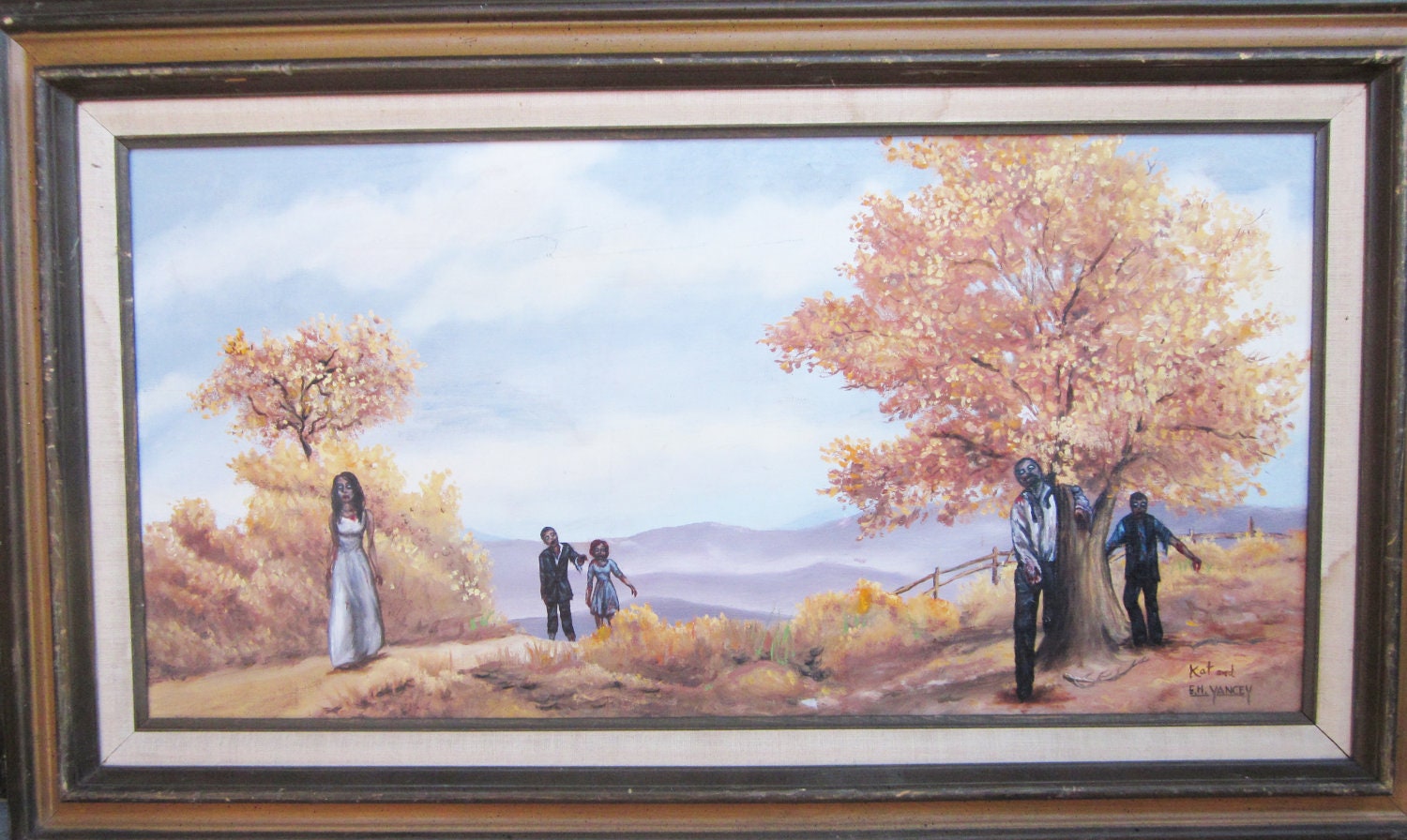 The Undead Walkers- Altered Original Painting (free shipping)