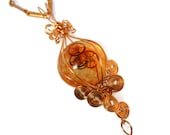 Steampunk Necklace Wire Wrapped Portal of Petrosian in copper by Dr Brassy Steampunk