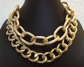 Brand New, Uptown Girl, Double Chunky Link Chain Necklace with buckle closure