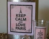Keep Calm and Love Paris flask and shot glass