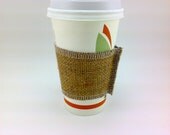 Burlap Coffee Cup Sleeve- Cup Cozy-Java Jacket- Made from Upcycled Coffee Bean Sacks-Ready to Ship