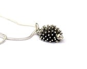 Hedgehog Pendant Necklace Sterling Silver